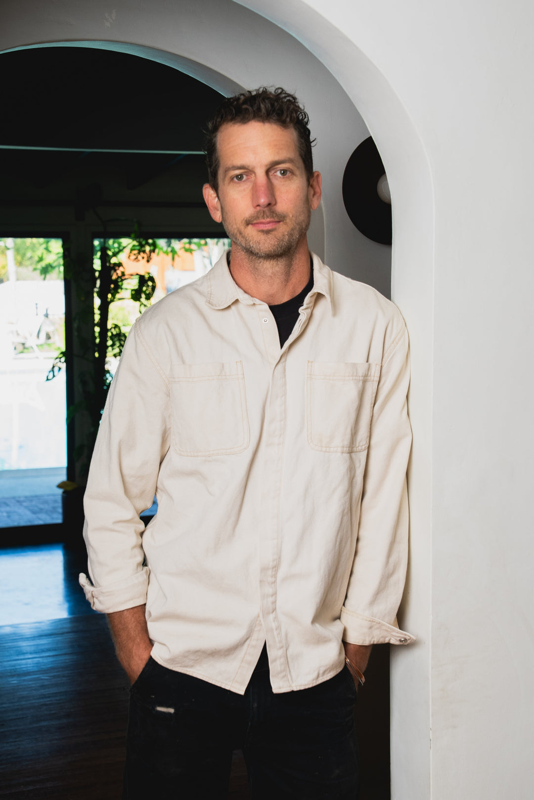 Chris Earl furniture designer, potter, ceramicist, craftsman and maker in his home in North Hollywood, Los Angeles, California.