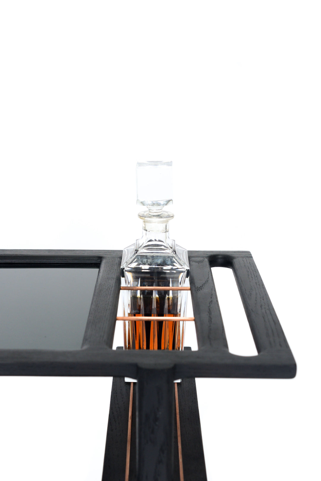 Ebonized Oak Copper BAR Cart