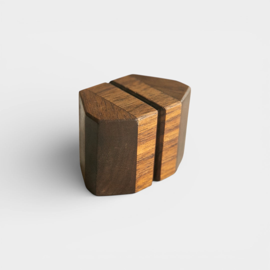 Wooden custom cabinet knob made in walnut available in white oak or ebonized oak.