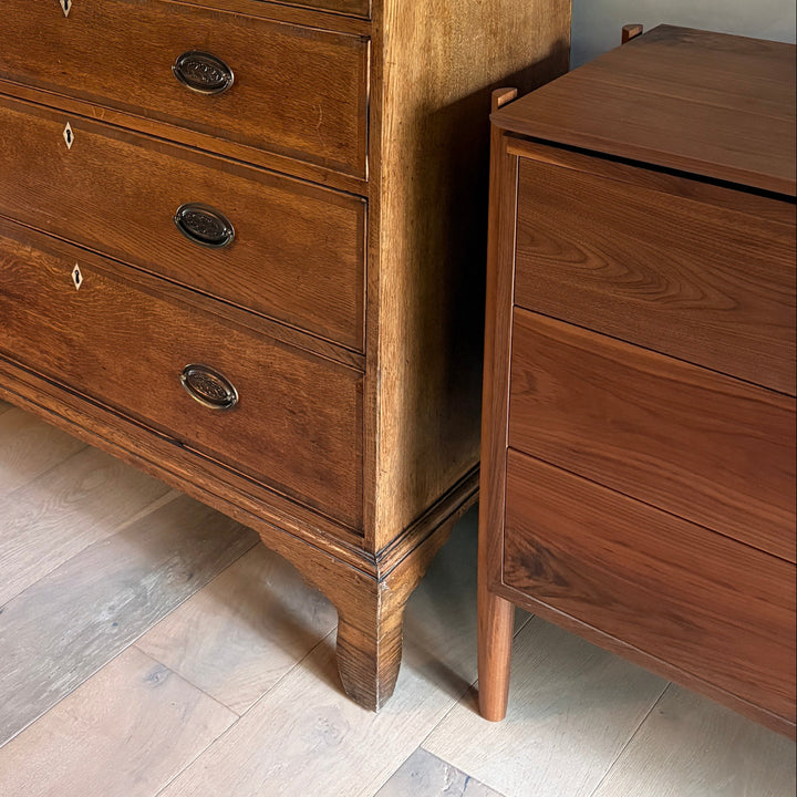 Solid Walnut custom made Dresser with push to open and slow closing drawers.