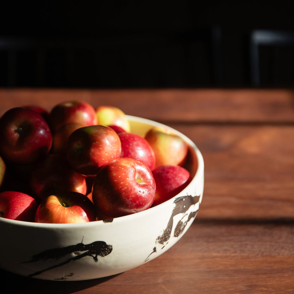 Large handmade CERAMIC Serving Bowl best to display fruit, serve a salad or dessert.