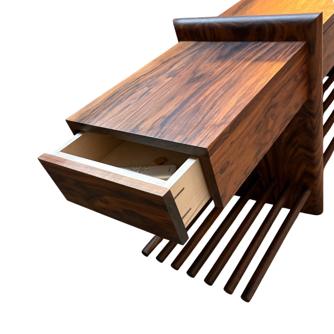 Handmade console perfect for behind the sofa or couch or even as a custom coffee table with drawers 