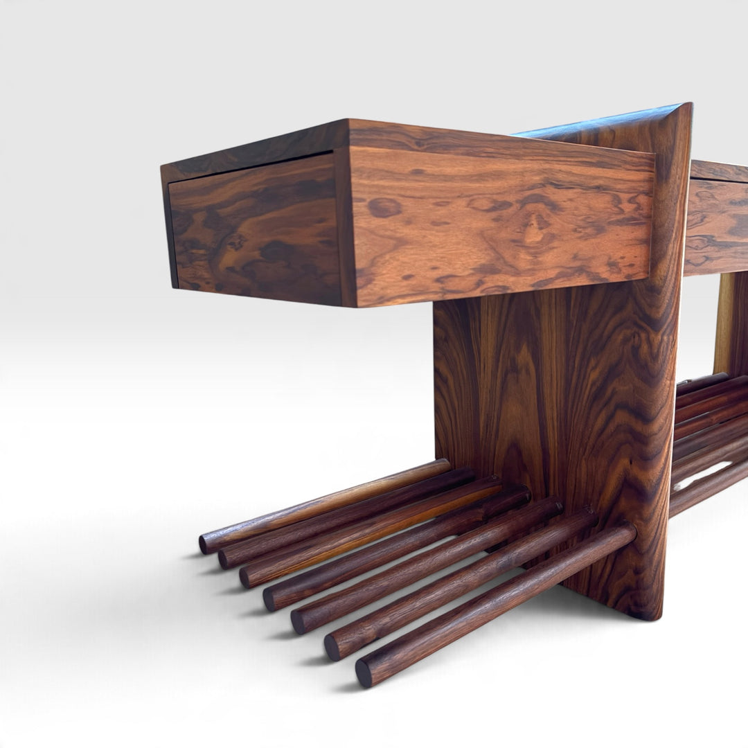 Handmade console perfect for behind the sofa or couch or even as a custom coffee table with drawers 