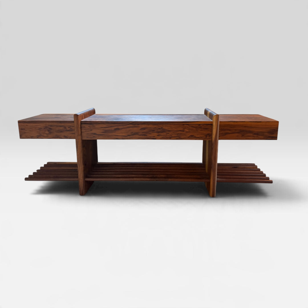 Handmade console perfect for behind the sofa or couch or even as a custom coffee table with drawers 